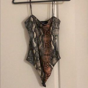 Snake print body suit